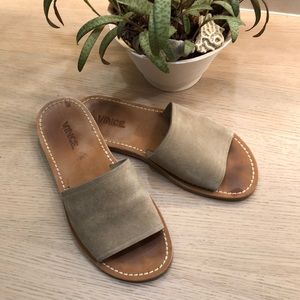 Vince Leather & Suede Slide Mule Flats size 6.5